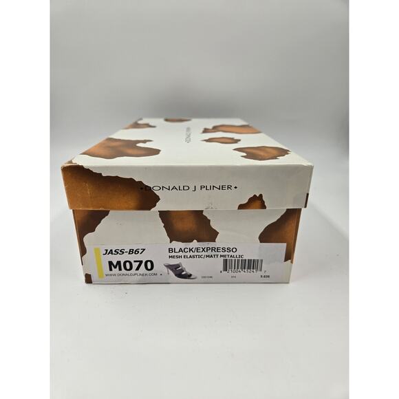 Donald J Pliner Slip On Mesh Elastic Leather Snake Sandals Size 7 M Black - Picture 8 of 10